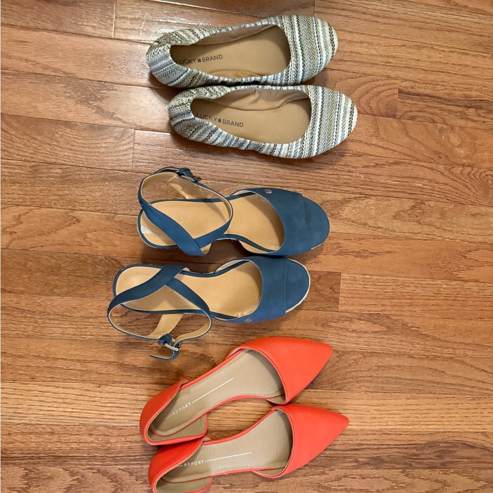 Lucky Brand Women's Flats - Striped, Blue, and Orange